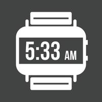ícone invertido de glifo de relógio de pulso vetor