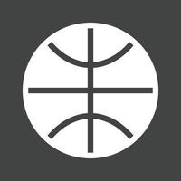 glifo de basquete ícone invertido vetor