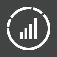 ícone invertido de glifo de análise de mercado vetor