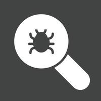 ícone invertido de glifo de correção de bug vetor
