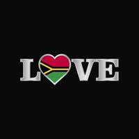 tipografia de amor com vetor de design de bandeira de vanuatu