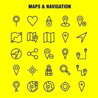 mapas e pacote de ícones de linha de navegação para designers e desenvolvedores ícones de gps excluir mapa mapas navegação bússola gps cabeçalho vetor