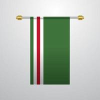 república chechena da lchkeria bandeira pendurada vetor