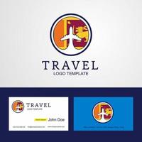 logotipo de bandeira de círculo criativo de viagem sri lanka e design de cartão de visita vetor