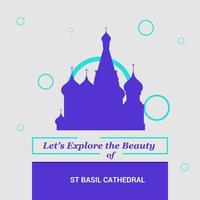 vamos explorar a beleza dos marcos nacionais da catedral de são basílio em moscou rússia vetor