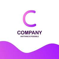 design de logotipo da empresa c com vetor de tema roxo