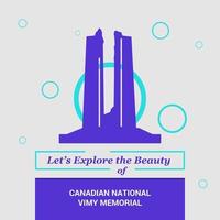 vamos explorar a beleza do memorial vimy nacional canadense marcos nacionais vimy france vetor