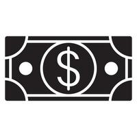 ícone de vetor plano de dinheiro em dólar dos estados unidos para aplicativos ou sites