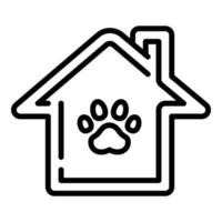 ícone da casa do hotel para animais de estimação, estilo de estrutura de tópicos vetor