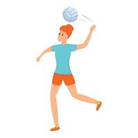 voleibol para ícone de iniciantes, estilo cartoon vetor