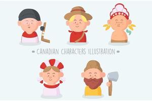 pacote de personagens canadenses de desenhos animados vetor