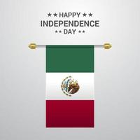 fundo de bandeira de suspensão do dia da independência do méxico vetor