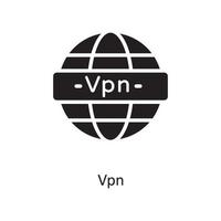vpn ilustração em vetor ícone sólido design. símbolo de computação em nuvem no arquivo eps 10 de fundo branco