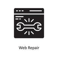 reparação web ilustração em vetor ícone sólido design. símbolo de computação em nuvem no arquivo eps 10 de fundo branco