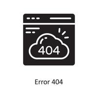 erro 404 ilustração em vetor ícone sólido design. símbolo de computação em nuvem no arquivo eps 10 de fundo branco