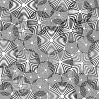 círculos preto e brancos, padrão vintage de vetor sem costura