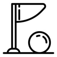 ícone de bola de bandeira de croquet, estilo de estrutura de tópicos vetor