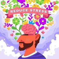 saúde mental reduz o conceito de estresse vetor