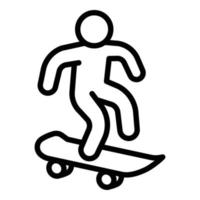 ícone de skate infantil, estilo de estrutura de tópicos vetor