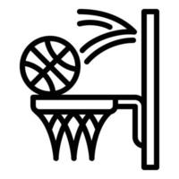 ícone de arremesso de basquete, estilo de estrutura de tópicos vetor