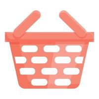 vetor de desenhos animados de ícone de cesta de compras. loja de pedidos
