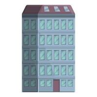 vetor de desenhos animados de ícone de bloco de vários andares. casa residencial