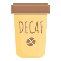 ícone de café com leite descafeinado, estilo cartoon vetor