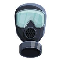 ícone de máscara de gás de risco biológico, estilo cartoon vetor