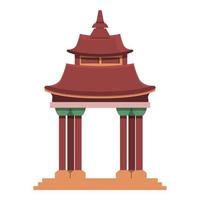 vetor de desenho de ícone de pagode asiático. prédio da china