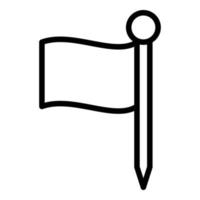 ícone de bandeira vermelha de croquet, estilo de estrutura de tópicos vetor