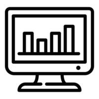 ícone de votação on-line do gráfico de resultados, estilo de estrutura de tópicos vetor