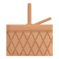 vetor de desenhos animados de ícone de caixa de piquenique. cesta de pão