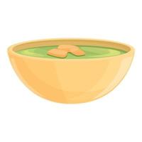 vetor de desenhos animados de ícone de sopa de creme de brócolis. tigela quente
