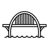 ícone de ponte de construção, estilo de estrutura de tópicos vetor
