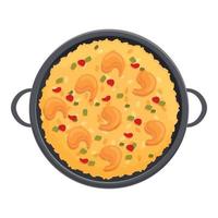 vetor de desenhos animados de ícone culinário de paella. comida espanhola