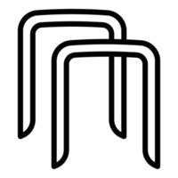 ícone de portão de metal croquet, estilo de estrutura de tópicos vetor