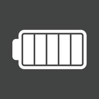 ícone invertido de glifo de bateria cheia vetor