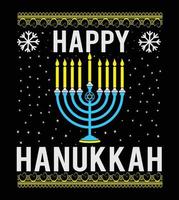 vetor de camiseta de hanukkah. vetor profissional de letras de mão de hanukkah