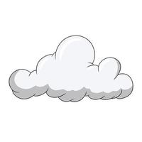 bela nuvem de cúmulo de luz em estilo cartoon, grandes nuvens no céu, ilustração vetorial em um fundo branco vetor