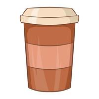 ícone de xícara de café de papel, estilo cartoon vetor