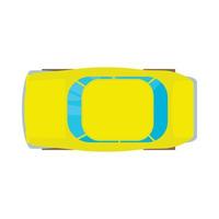 ícone de vista superior do carro amarelo, estilo cartoon vetor