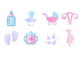 Free Vector Icons Maternidade Plano Estilo