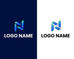 modelo de design de logotipo de negócios moderno letra n vetor