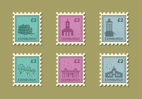 Edinburg Edifício Stamp Vintage Ilustração Vector