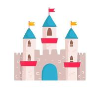 castelos de conto de fadas. edifícios medievais fortaleza fantasia arquitetura gótica torres para reis e rainhas. castelos vetoriais. vetor