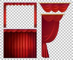 desenhos diferentes de cortinas vermelhas
