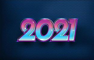 futurista elegante feliz ano novo 2021 vetor