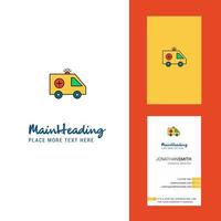 logotipo criativo de ambulância e vetor de design vertical de cartão de visita