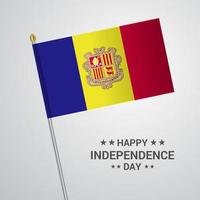 design tipográfico do dia da independência de andorra com vetor de bandeira