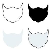 conjunto de barba em estilo simples isolado vetor